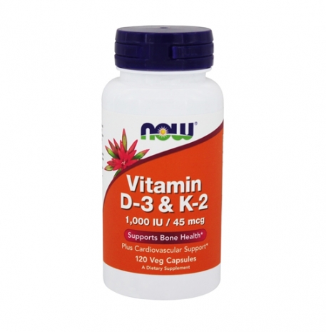 Vitamin D-3 & K-2 1000IU/45mcg 120vcaps