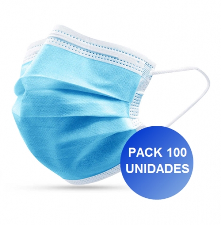 Pack 100x Máscara Descartável 3 camadas