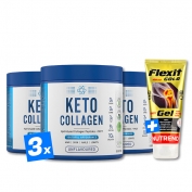 Pack Keto Collagen 390g (130gx3) + Flexit Gold Gel 100ml